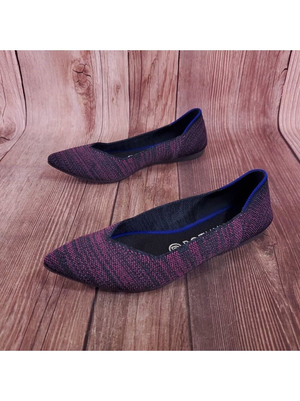 Rothys Womens Sz 7.5 The Point Heather Magenta Slip On Flats Shoes Retired Rare